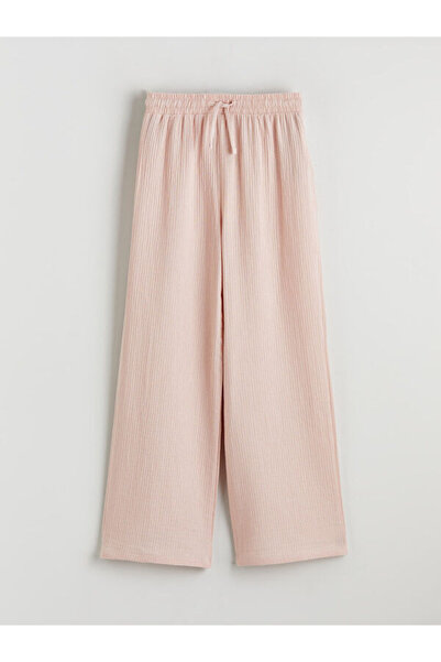 LC Waikiki Rmz Gi̇yi̇m Farkiyla Girls' Muslin Pants with Waist Drawstring