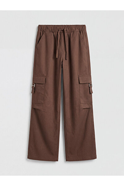 LC Waikiki Brown loose fit girl's cargo pants