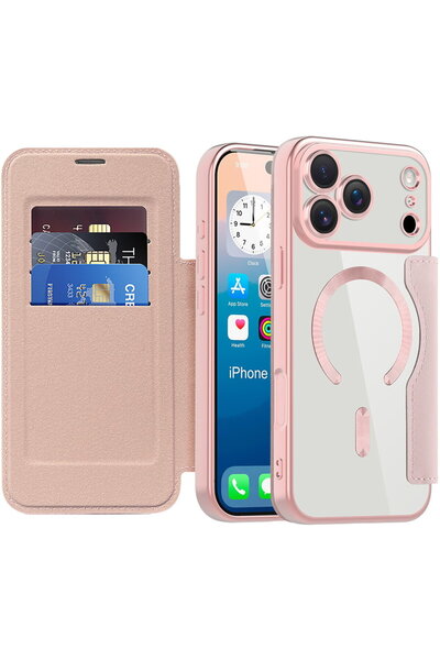 Techsuit iPhone 17 Pro Max Case - SmartMag Book Case - Pink