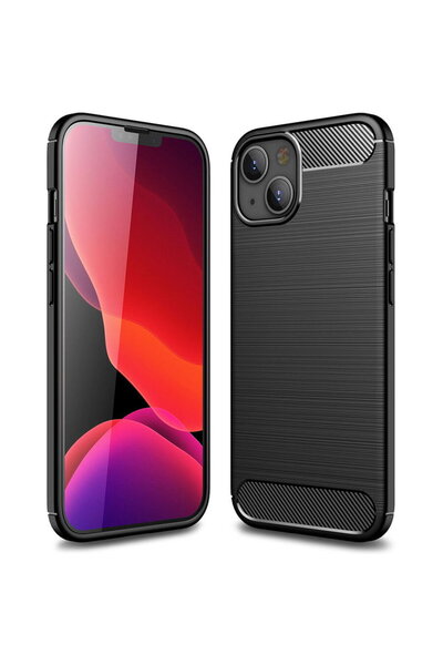 Techsuit Husă pentru iPhone 13 mini - Silicon Carbon - Negru