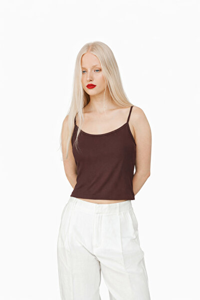 PIOVE Strappy Cropped Blouse – Black Grace
