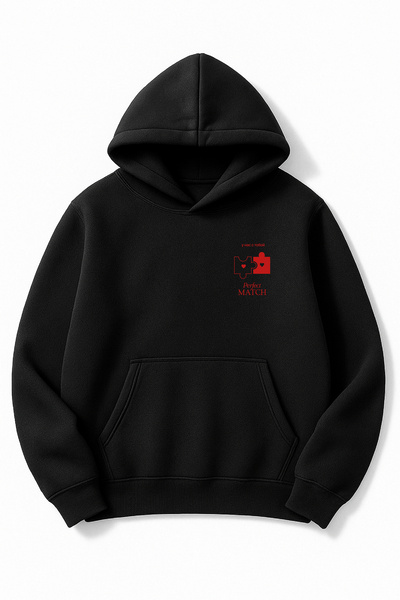 Altair Tr Oversized Unisex Perfect Match Printed Couple Hooded Sweatshirt