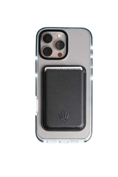 WATCHOFROYAL حافظة سيليكون لهاتف آيفون 16 برو، حافظة سوداء شفافة مع خاصية مغن...