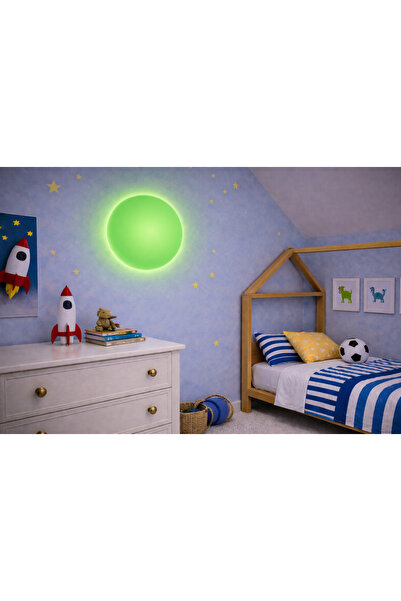 Sun Aplik مصباح حائط LED دائري 25x25x5 سم