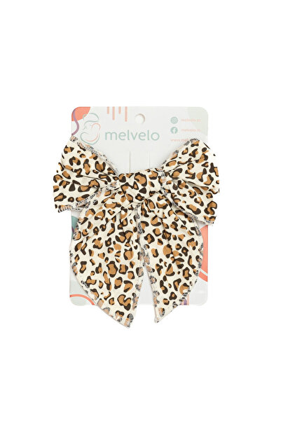 melvelo Elegant hair clip with bow, girls, cotton, - Leopard