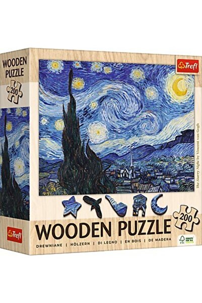 Trefl 200 piece XXL wooden puzzle - The Starry Night - Vincent van Gogh (Tref...