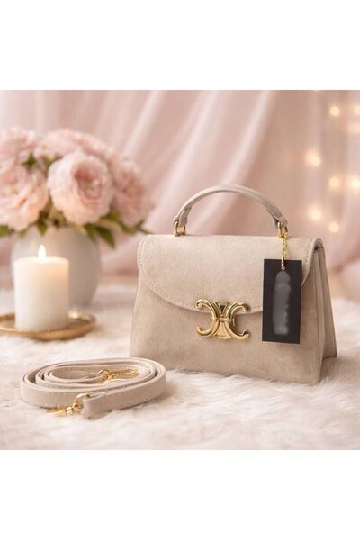 DeRosa Mooff Buckle Suede Bag Black