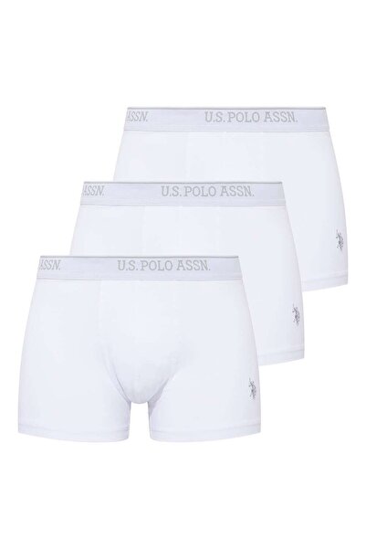 U.S. Polo Assn. 3'lü Boxer, Erkek Boxer Set, Pamuklu & Likralı, Lastiği Baskı...