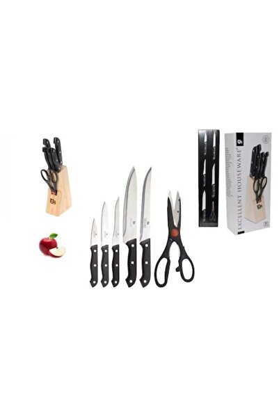 Excellent Houseware Kitchen Knife Set 6 Pieces + Wooden Stand