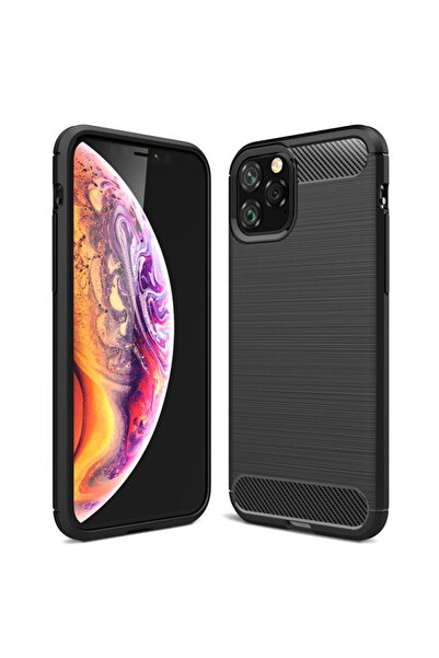 Techsuit iPhone 12 Pro Max Case - Carbon Silicone - Black