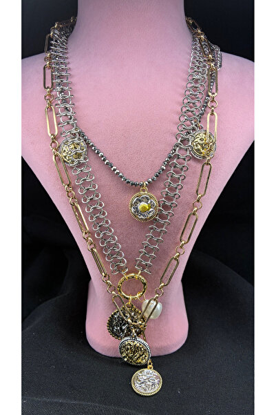 Shiny Leaf Çelik çoklu kolye