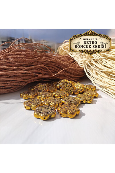 CSG BAZAAR Çiçek Figürlü Plastik Boncuk Retro Seri 10 Adet –Charm,Süsleme Ve ...