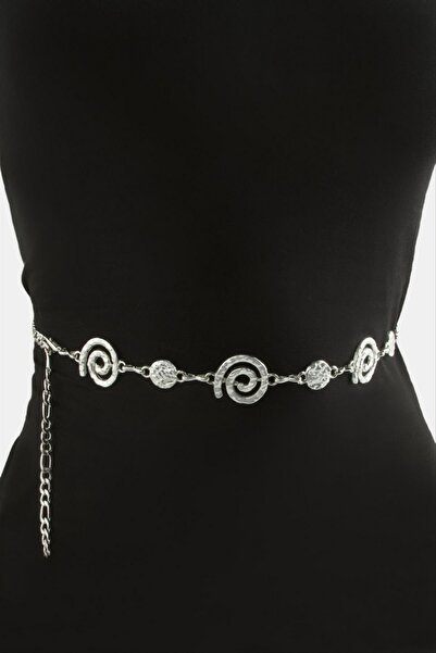 ZERO LAND Nrzsnt Flower Metal Chain Belt - (191656) Silver Color