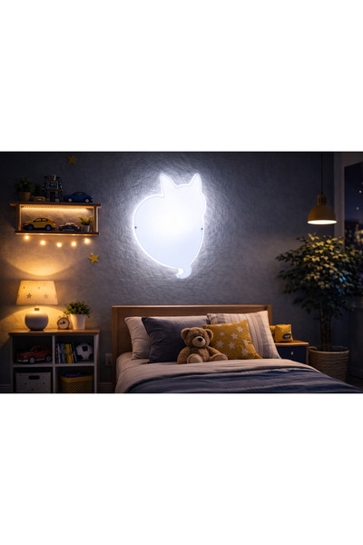 Sun Aplik مصباح حائط LED على شكل قطة 27x17x5