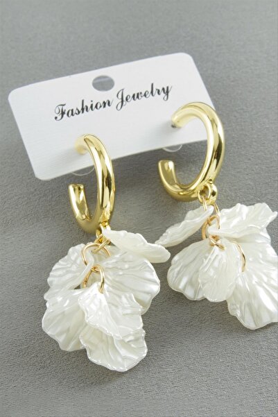 ZERO LAND Storozal Leaf Pearl Earrings (191952) - Cream