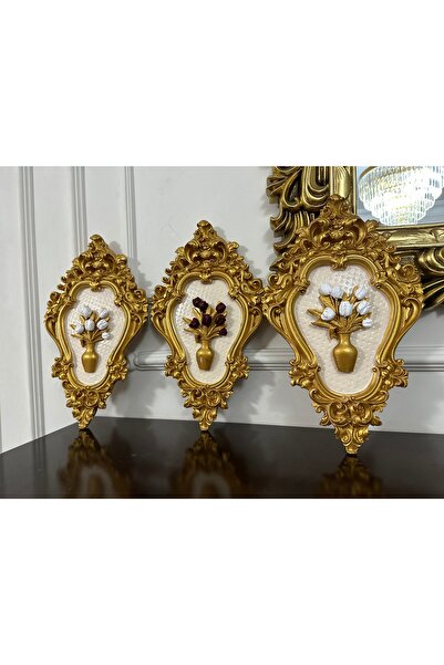 busraconcept Set decorativ floral de 3 piese în stil vintage 42cm