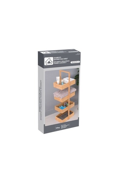 NO BRAND Raft de baie, bambus, 32x24x98cm, maro