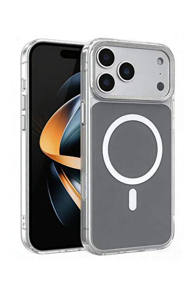 VERTEK MagShield Clear Frame Silicone Case, Metal Buttons for iPhone 17 Pro, ...