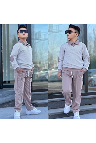 muzur r kids muzur r kids Bayramlik Mevsi̇mli̇k Gö Shirt Collar Weat-Pants Fu...
