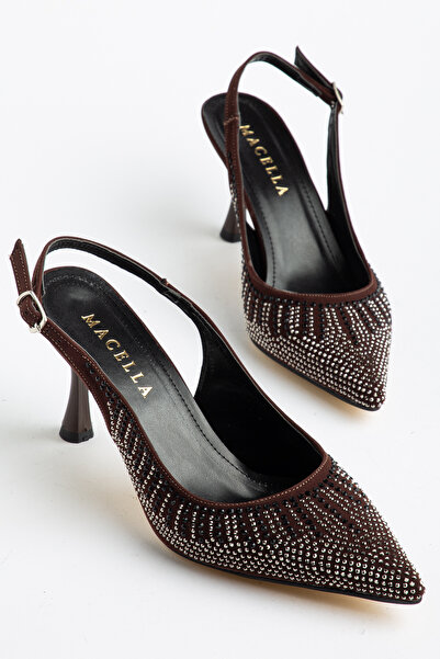 rephro store Party Women's Bitter Brown Stone Detailed Daily Comfortable Open...