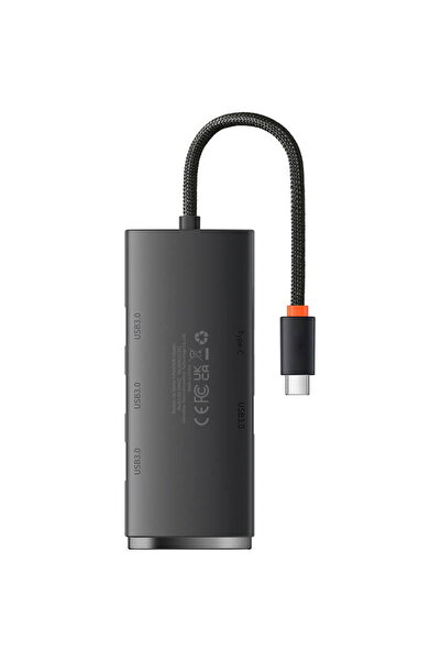 Baseus Hub Lite Series 4 în 1 USB-C la 4x USB 3.0 + USB-C, 25 cm Negru