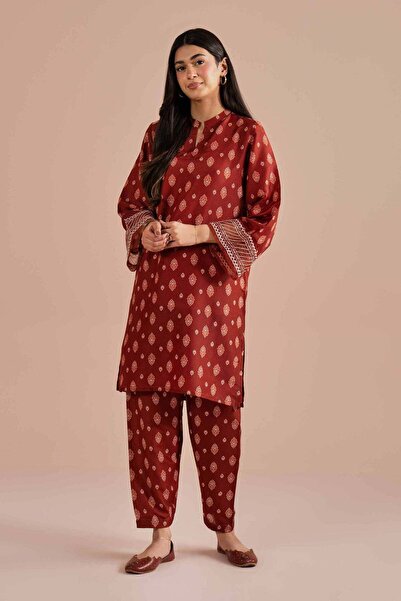 Nishat Linen 2 Piece - Printed Embroidered Suit - PE 26-26