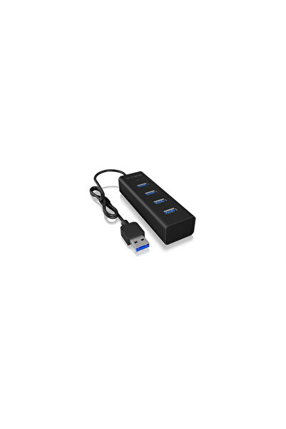 RaidSonic Hub IcyBox cu 4 porturi USB 3.0, negru