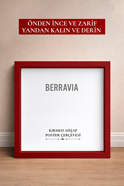 BERRAVIA Kalın Doğal Ahşap Çerçeveli Poster Çerçeve, Kare Çerçeve, Kalın Çerç...