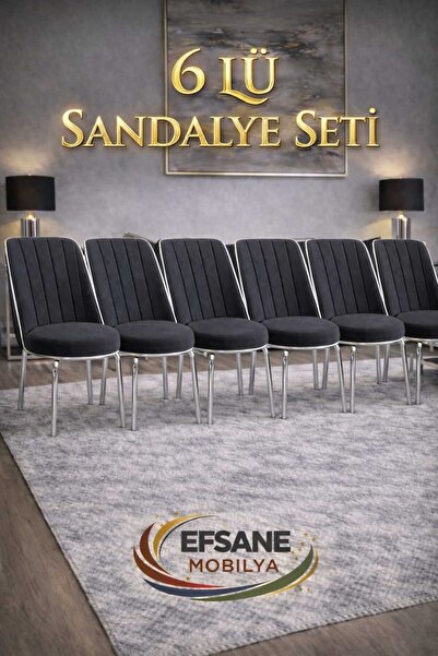 Efsane i.E.G GOLD SANDALYE 6 ADET SALON MUTFAK YEMEK ODASI BAHÇE BALKON OTEL ...