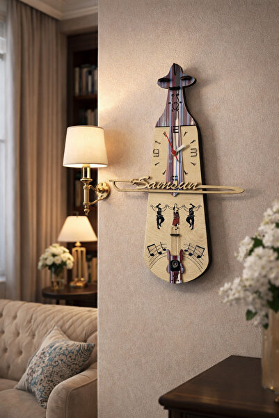 seymenbıçakçılık Samsun Written Burgundy Blue Patterned Hourly Chiming Kemenç...