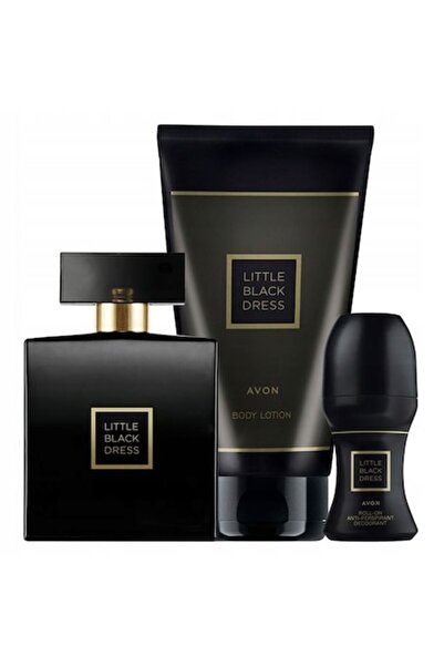 AVON Set rochie neagră mică pentru femei, 3 piese