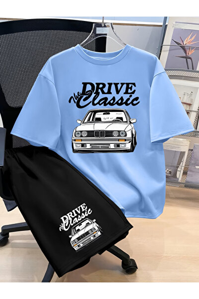 Rayan & Hoor Style Drive Printed Lower Upper Shorts T-Shirt Set- Oversized Re...