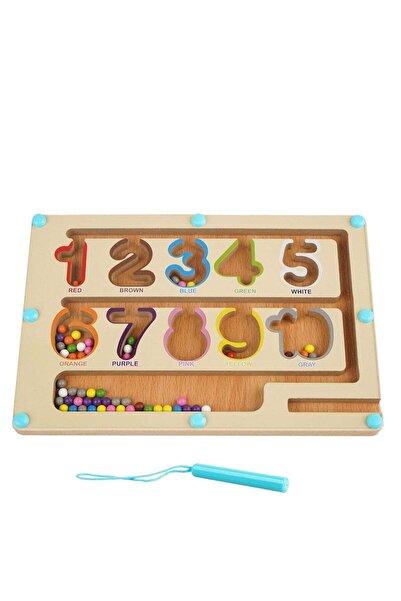 Rally لوحة تعليمية خشبية للأرقام للأطفال مع قلم مغناطيسي - لعبة متاهة مغناطيس...