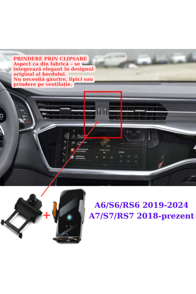 VELTROVA Suport telefon wireless 15W, VELTROVA, prindere dedicata pentru AUDI...