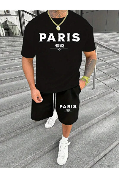 Rayan & Hoor Style Paris B Printed Bottom Top Shorts T-Shirt Set- O Oversized...