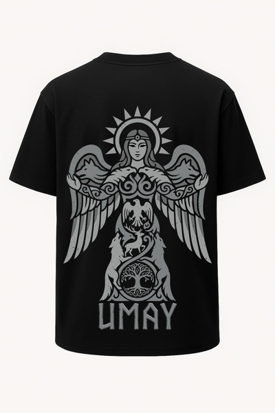nirvoda Oversized Umay Ana - Turkish Mythology Turkish Symbols Printed T-Shir...