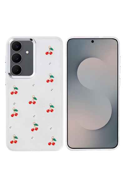 zore Galaxy S25 Fe Case Airbag Design Glittery Transparent Sys Pole Cover - C...