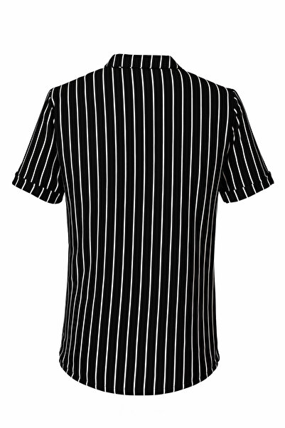 trender Crepe Striped Black Men's Shirt Zartem