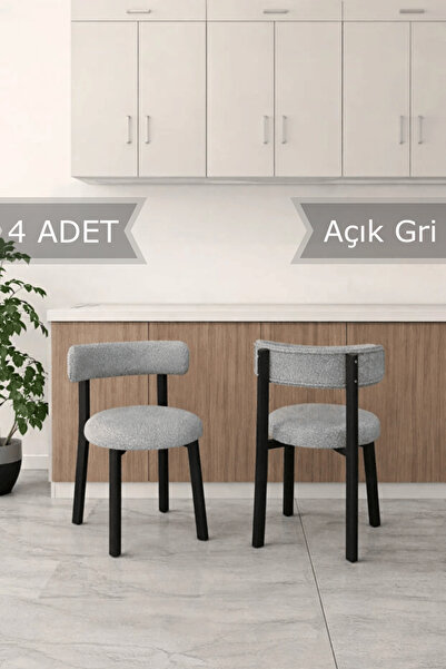 MEDA CONCEPT 4 Adet Bella Mutfak Balkon Salon Sandalyesi Hanedan Kumaş