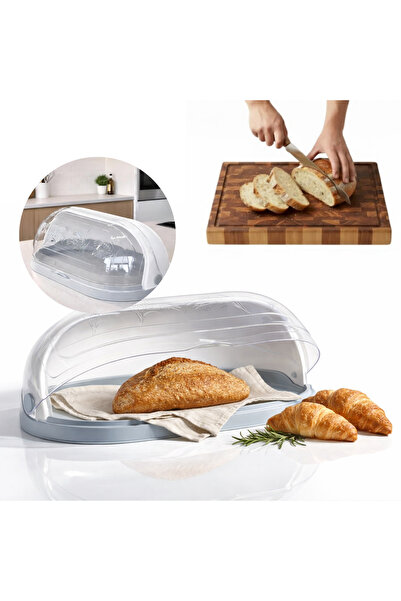 Salestore.ro Bread box, Salestore.ro, large, elegant, white/gray, 47x27, 5x17cm