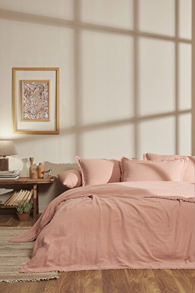 Özdilek سوفيا مقاس كبير مطاطي ملاءة سرير موسلين طقم غطاء لحاف بودرة