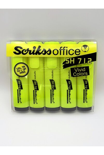 Scrikss WizDesign Blisterli 5'li Sarı Renk Fosforlu Kalem