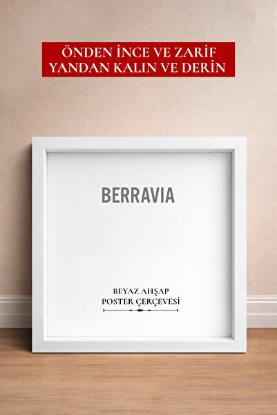 BERRAVIA Kalın Doğal Ahşap Çerçeveli Poster Çerçeve, Kare Çerçeve, Kalın Çerç...
