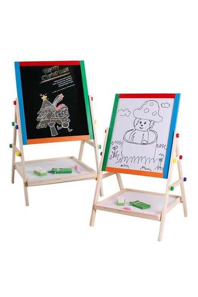 Rally Wooden Drawing Board for Kids with Adjustable Height and Angle - Magnet...