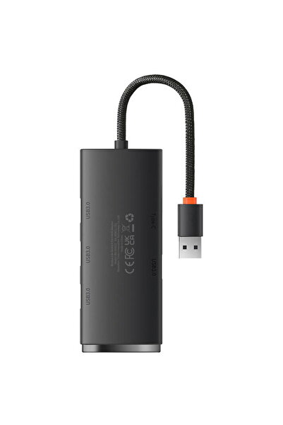 Baseus Hub Lite Series 4 în 1 USB la 4x USB 3.0, 25 cm (Negru)