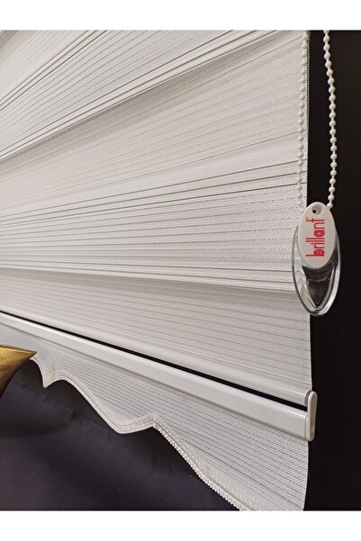 Saule Brilliant Stor Zebra Perde Gümüş Simli Jakarlı Yeni Sezon (ETEK DİLİMLİ...