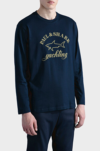 PAUL&SHARK Ανδρικό πλεκτό μπλουζάκι C.w. Βαμβάκι