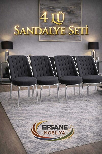 Efsane i.E.G GOLD SANDALYE 4 ADET SALON MUTFAK YEMEK ODASI BAHÇE BALKON OTEL ...