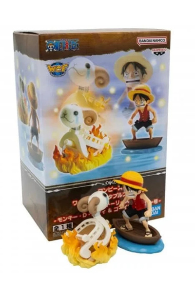 BANDAI Figurină de colecție One Piece, Monkey D. Luffy și Going Merry, 8 cm