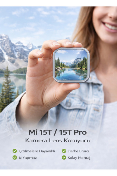 aheaks Mi 15T / 15T Pro Kamera Lens Koruyucu 9H Temperli Cam Darbe Emici Tam ...